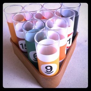 Pool table shot glasses.